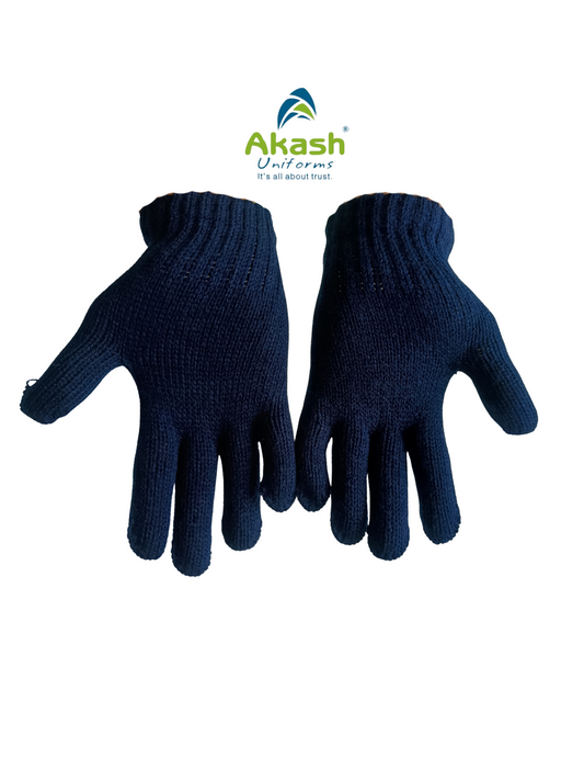 WOOLEN GLOVES (NAVY BLUE)
