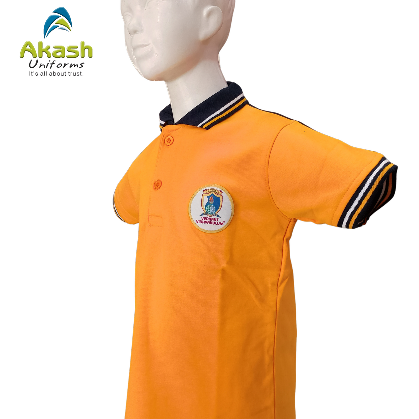 VEDANT VIDYAKULAM YELLOW T-SHIRT