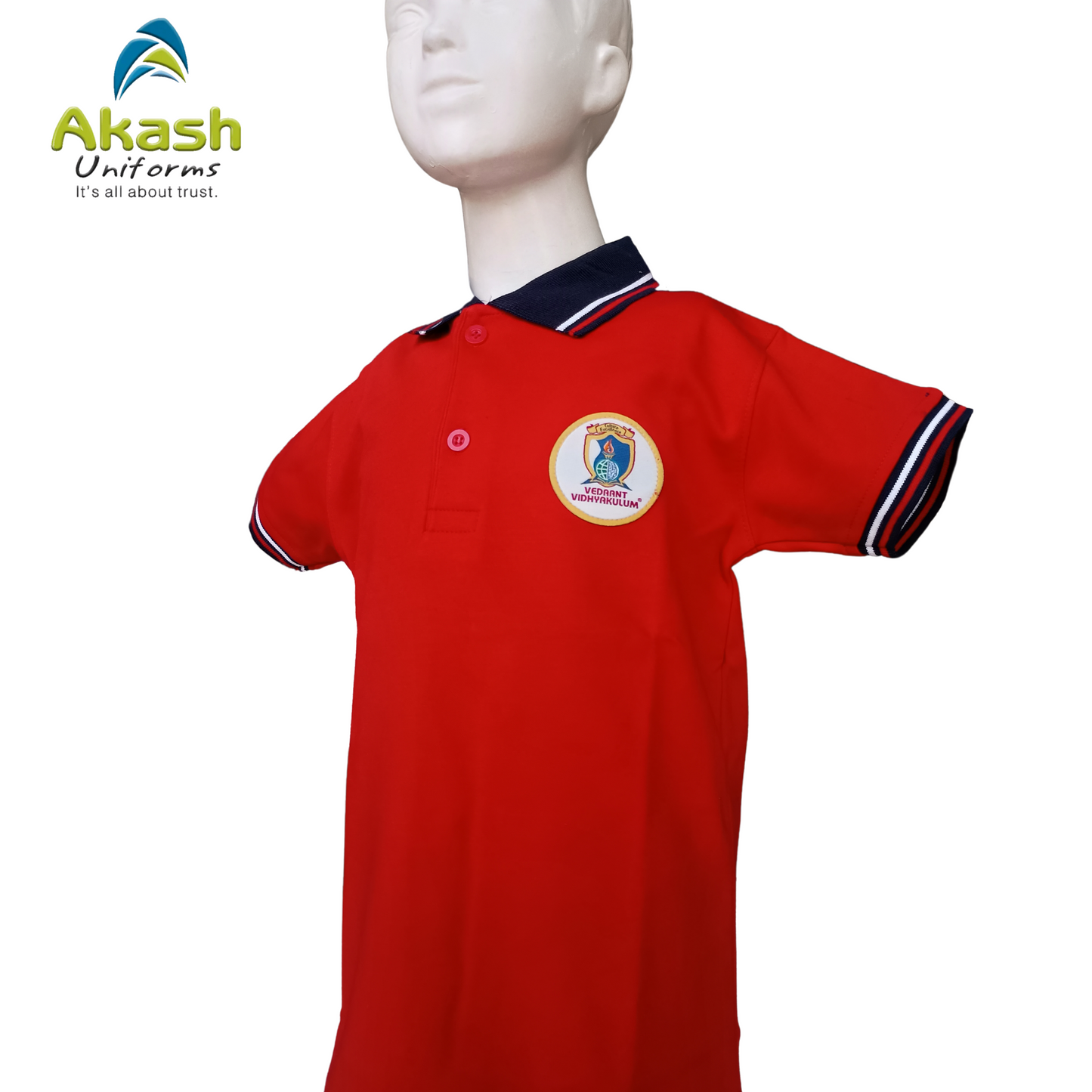 VEDANT VIDYAKULAM RED T-SHIRT
