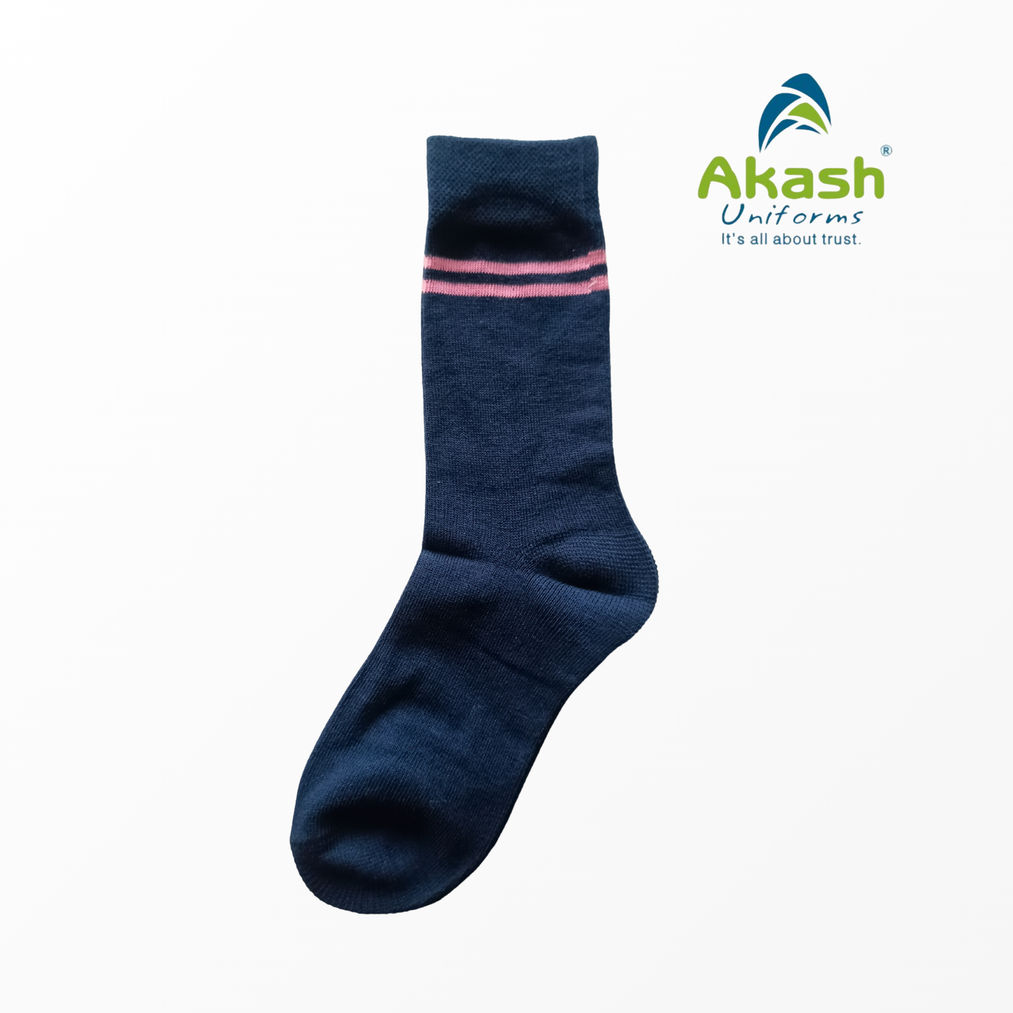 ST. RAPHAELS NAVY BLUE SOCKS WITH PINK PATTI