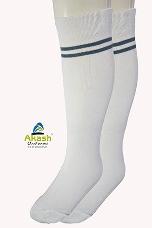 INDORE PUBLIC SCHOOL SOCKS (WHITE WITH GREY PATTI)