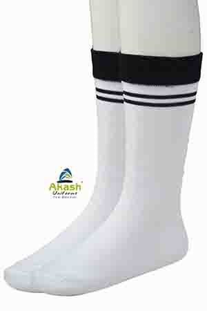 ST. RAPHAELS SOCKS ( WHITE WITH BLACK PATTI )