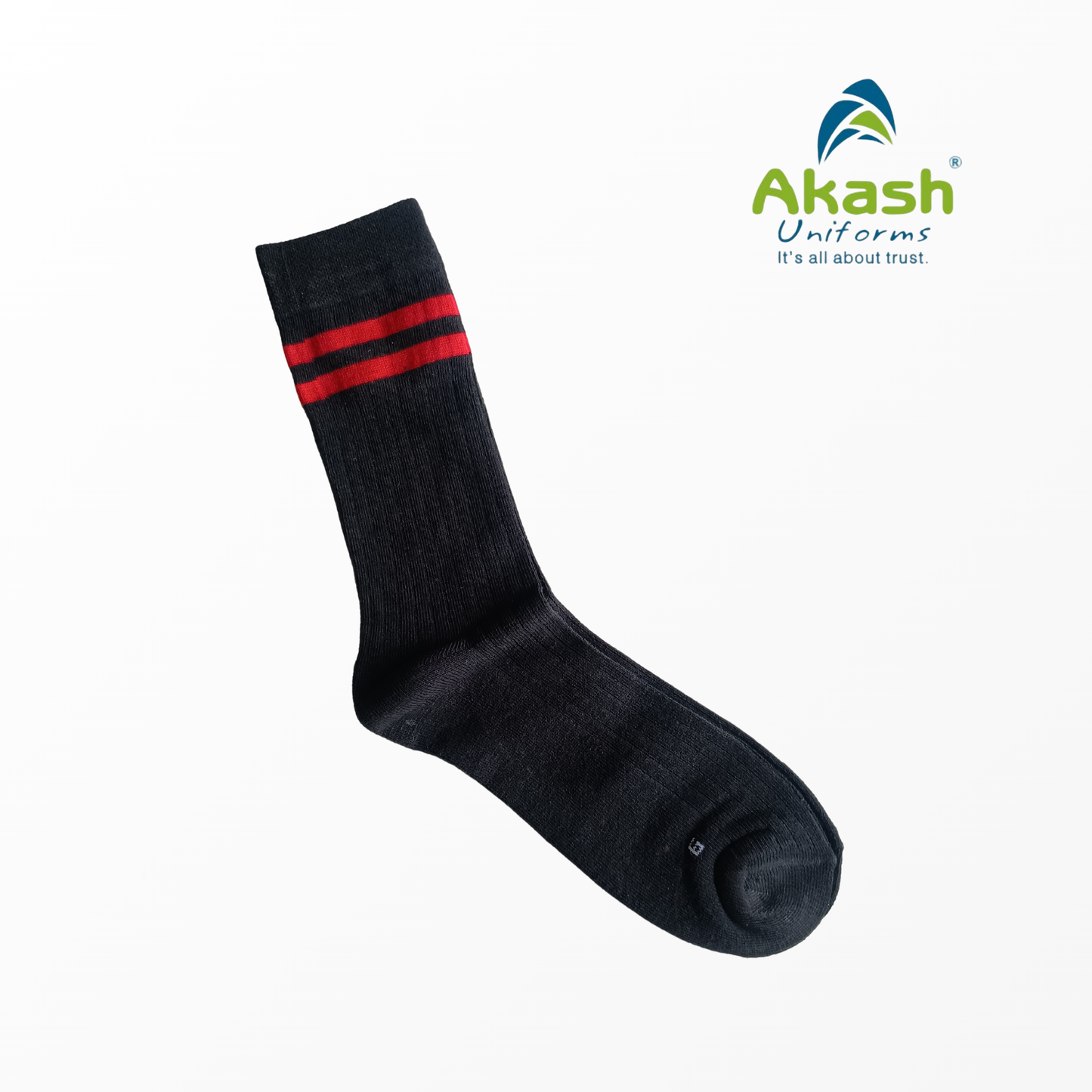 QUEENS' COLLEGE SOCKS BLACK WITH MAHROON PATTI
