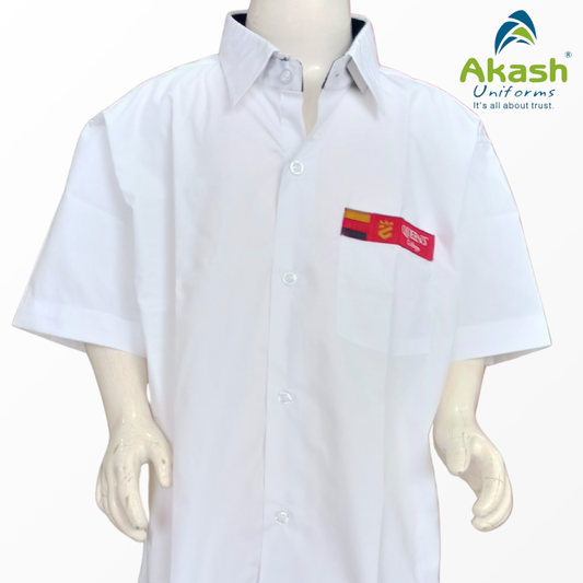QUEENS' COLLEGE WHITE HALF SHIRT