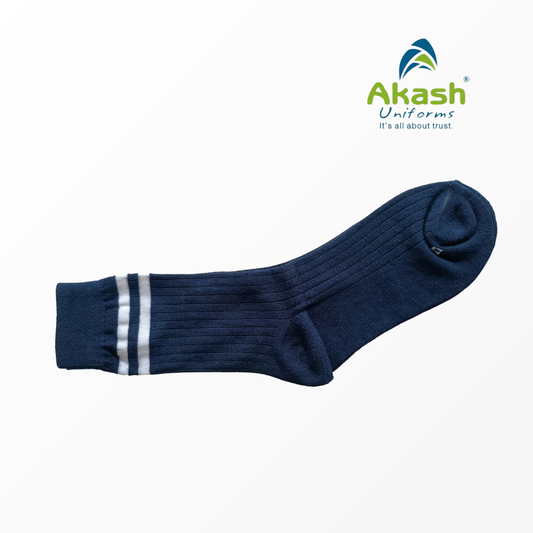 QUEENS' COLLEGE SOCKS (BLUE WITH WHITE PATTI)