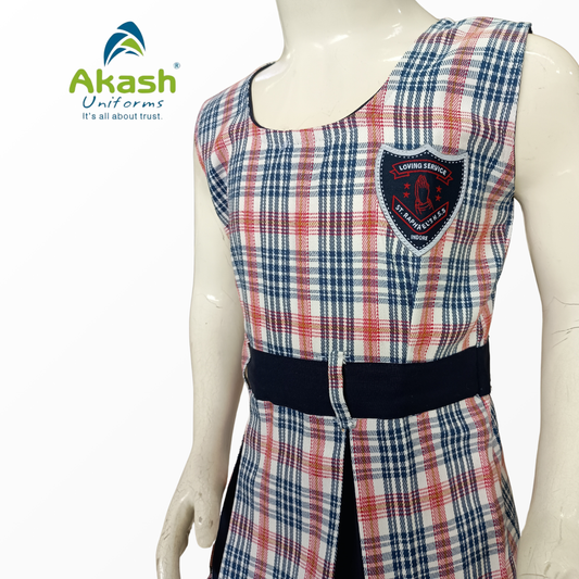 ST. RAPHAEL'S FROCK BLUE CHECKS KG-1 KG2