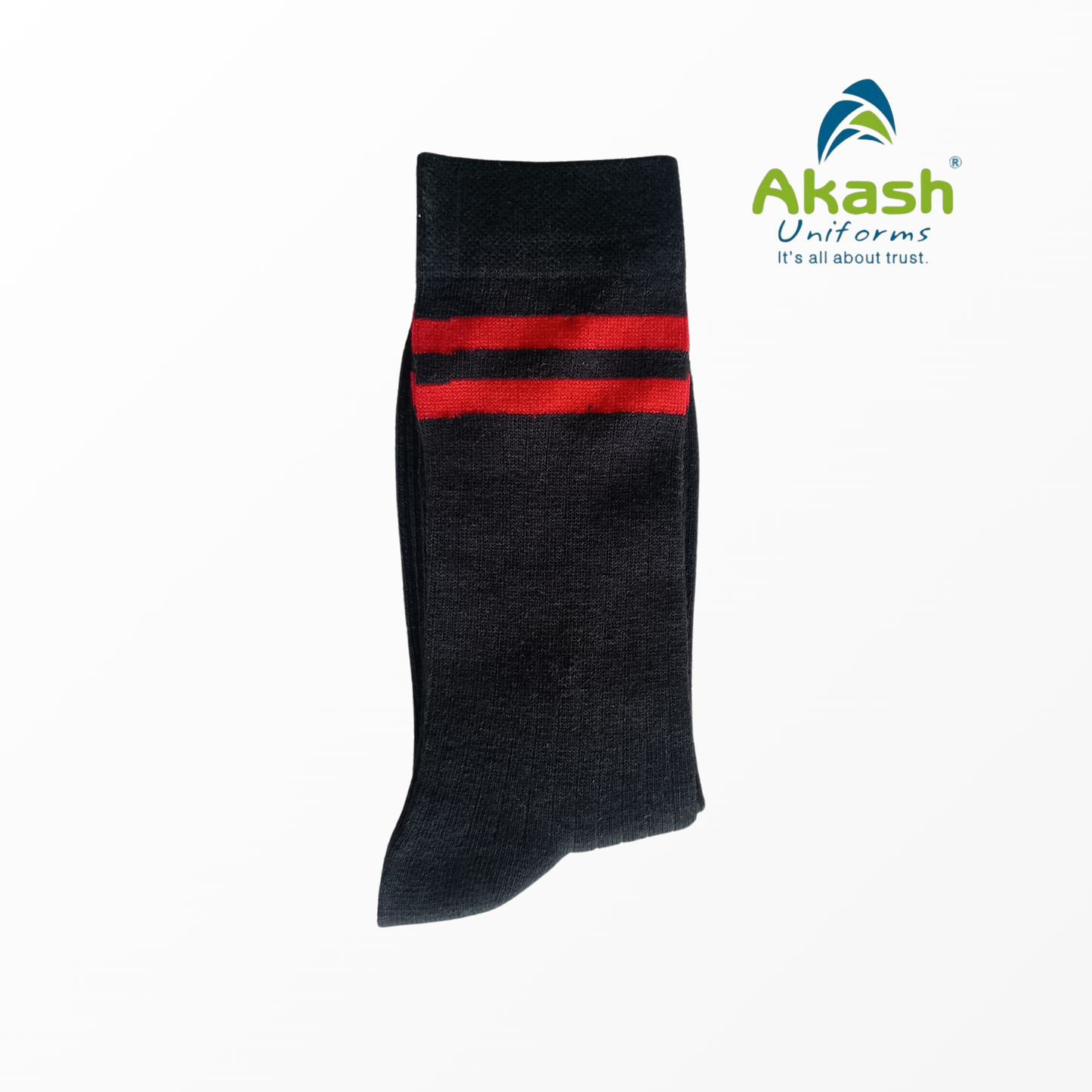 QUEENS' COLLEGE SOCKS BLACK WITH MAHROON PATTI