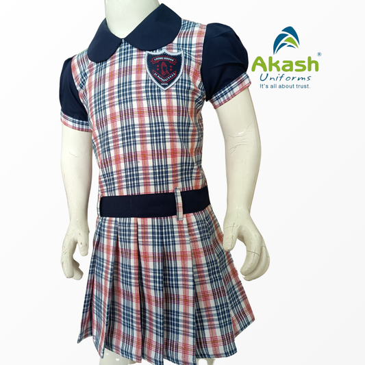 ST. RAPHAEL'S FROCK BLUE CHECKS NURSERY