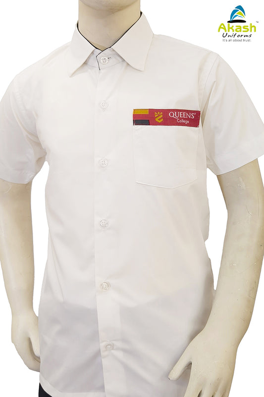 QUEENS' COLLEGE WHITE HALF SHIRT