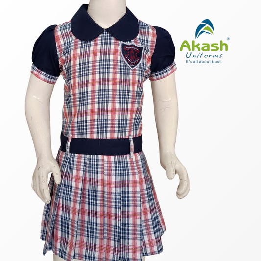 ST. RAPHAEL'S FROCK BLUE CHECKS NURSERY