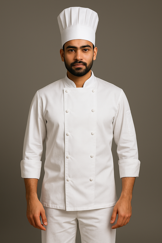 Men’s & Women’s White and Black Chef Coat